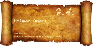 Holman Anett névjegykártya