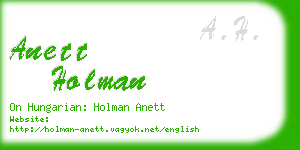 anett holman business card